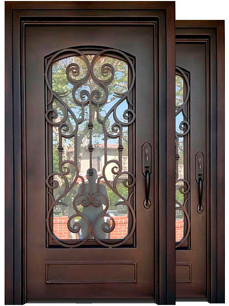Входные металлические и стальные двери с ковкой и стеклом