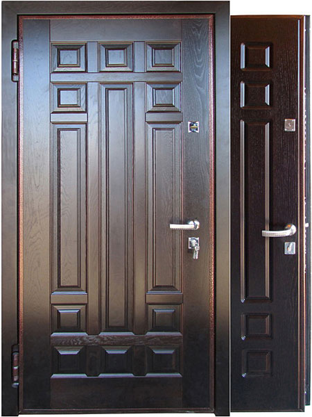 двери с массивом дуба металлические входные стальные железные