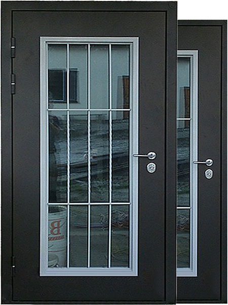 Входные металлические двери со стеклом