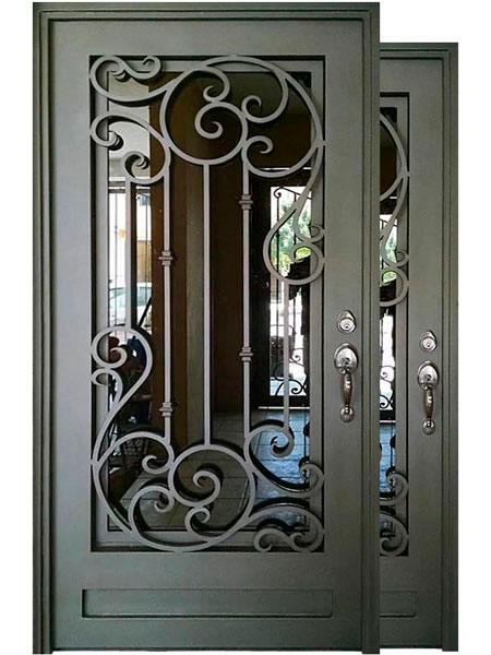 Купить кованые входные двери со стеклом и коваными решетками для частного дома